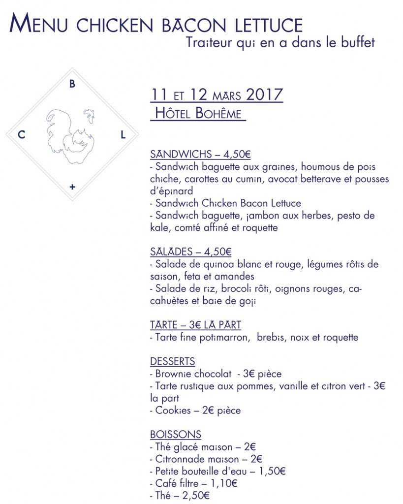 MENU CBL-HOTEL BOHEME